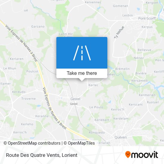 Route Des Quatre Vents map