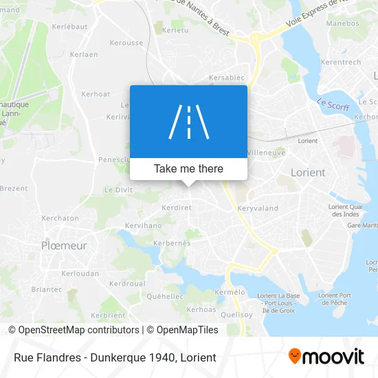 Rue Flandres - Dunkerque 1940 map