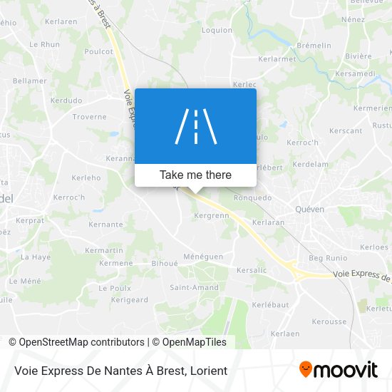 Voie Express De Nantes À Brest map