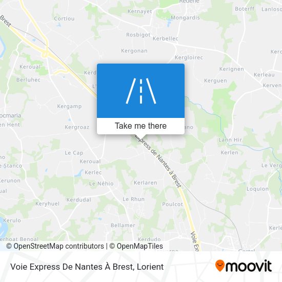 Voie Express De Nantes À Brest map