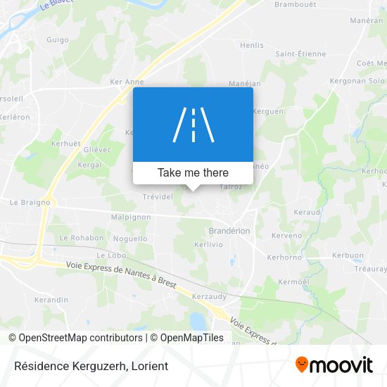 Résidence Kerguzerh map