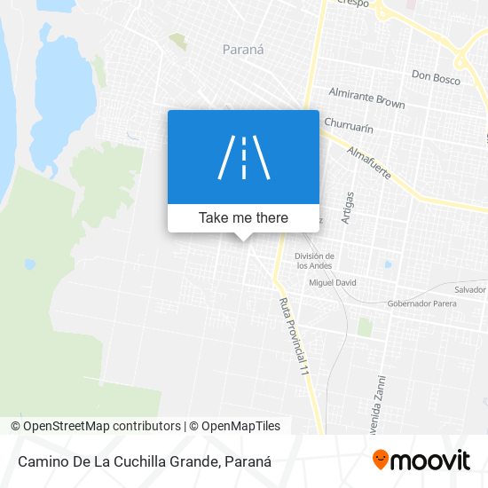 Camino De La Cuchilla Grande map
