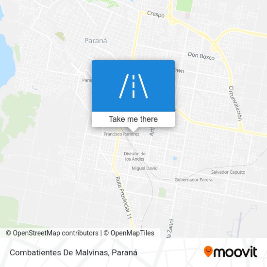 Combatientes De Malvinas map