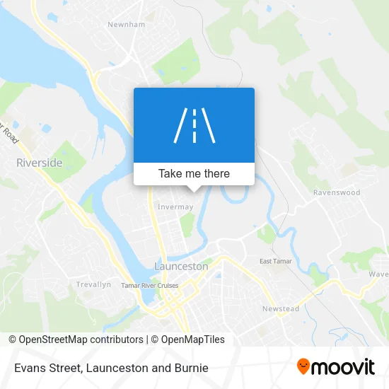 Evans Street map