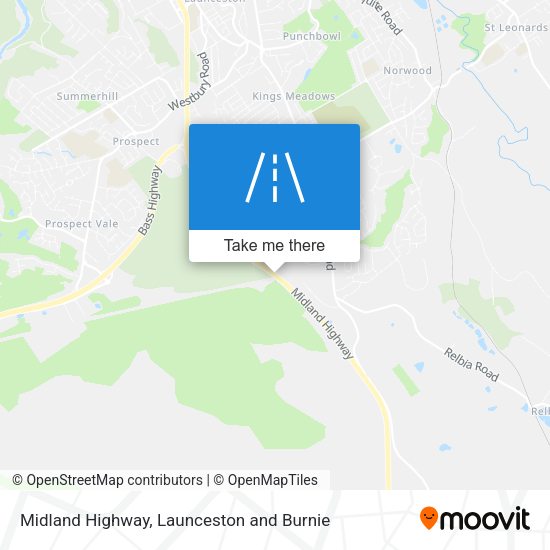 Midland Highway map