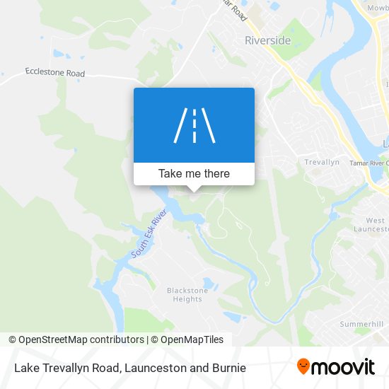 Lake Trevallyn Road map