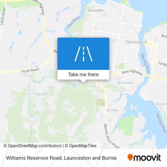 Williams Reservoir Road map