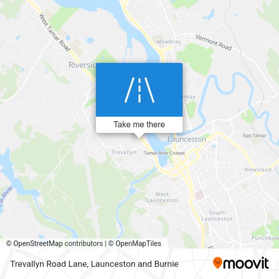 Trevallyn Road Lane map