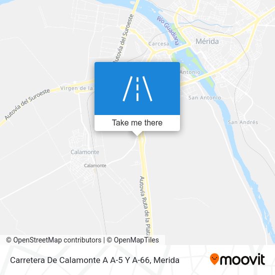 Carretera De Calamonte A A-5 Y A-66 map