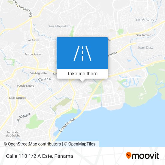 Mapa de Calle 110 1/2 A Este