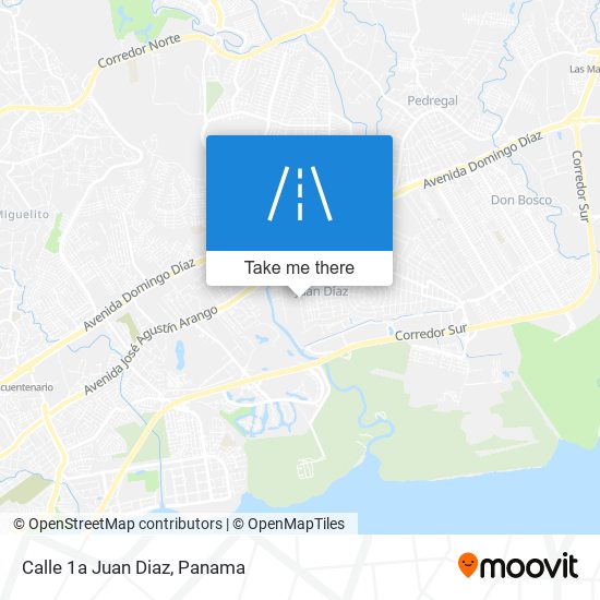 Calle 1a Juan Diaz map