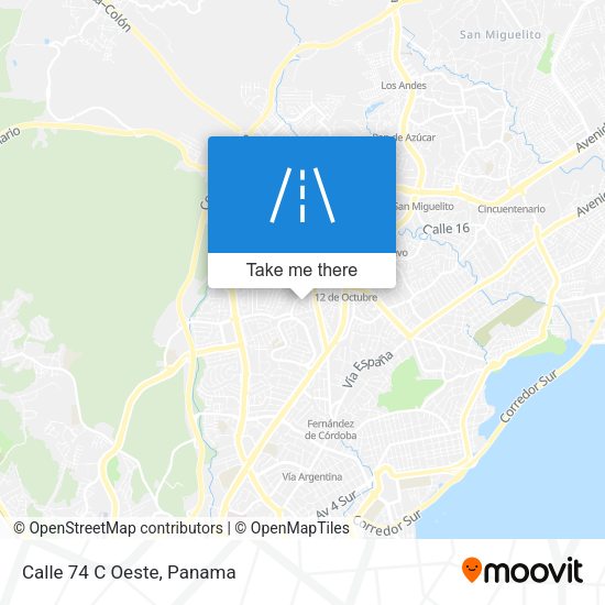 Mapa de Calle 74 C Oeste