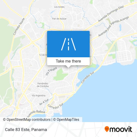 Mapa de Calle 83 Este