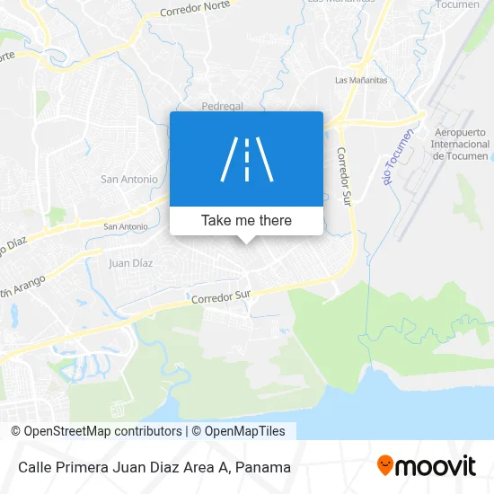 Calle Primera Juan Diaz Area A map
