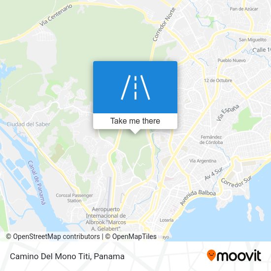 Camino Del Mono Titi map