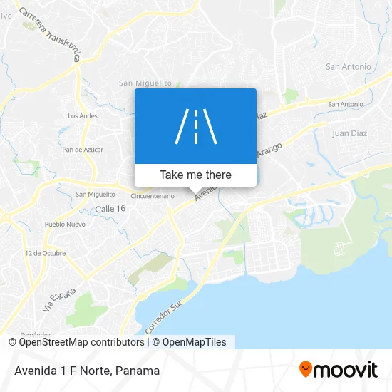 Mapa de Avenida 1 F Norte