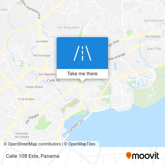 Mapa de Calle 108 Este