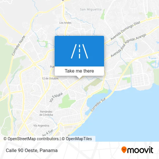 Mapa de Calle 90 Oeste
