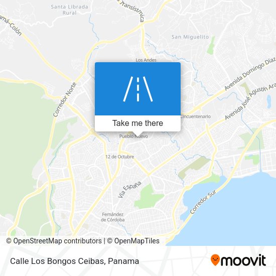 Calle Los Bongos Ceibas map