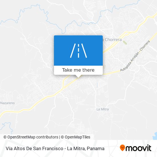 Vía Altos De San Francisco - La Mitra map