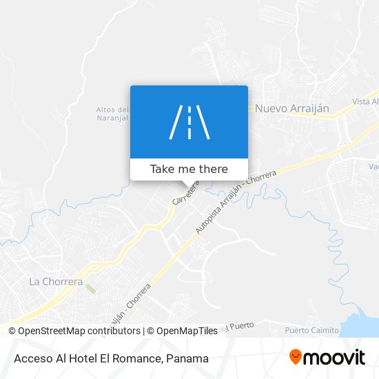 Acceso Al Hotel El Romance map