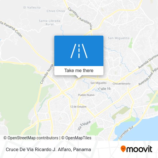 Mapa de Cruce De Vía Ricardo J. Alfaro