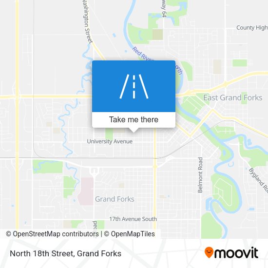 North 18th Street map
