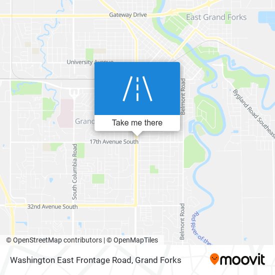 Washington East Frontage Road map