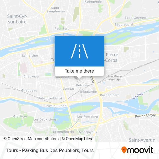 Tours - Parking Bus Des Peupliers map
