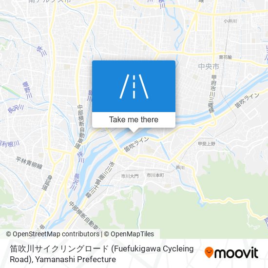 笛吹川サイクリングロード (Fuefukigawa Cycleing Road) map
