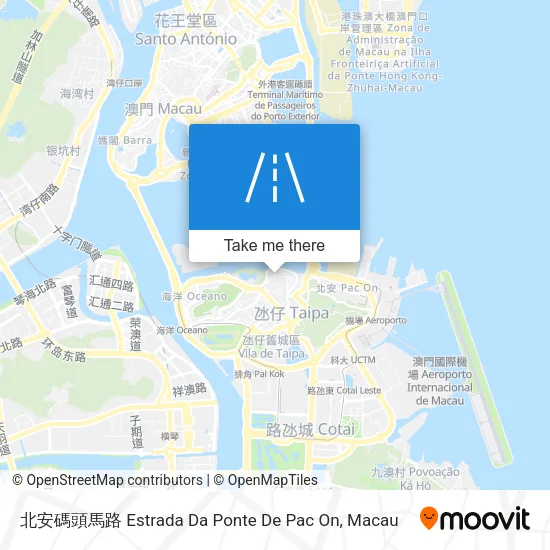 北安碼頭馬路 Estrada Da Ponte De Pac On map