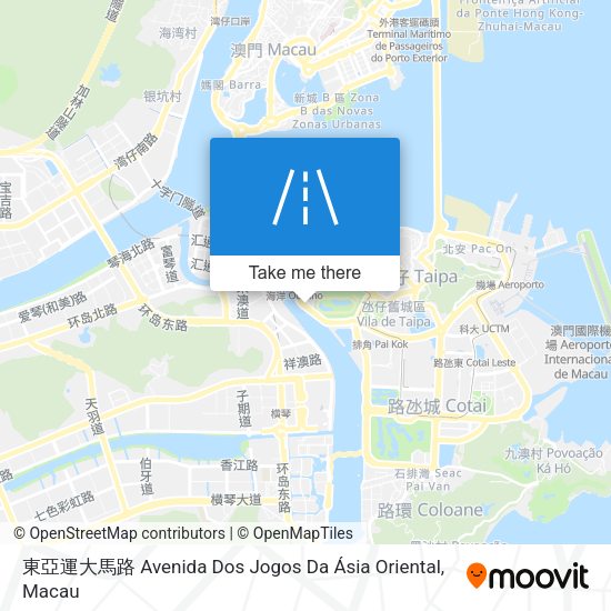 東亞運大馬路 Avenida Dos Jogos Da Ásia Oriental map