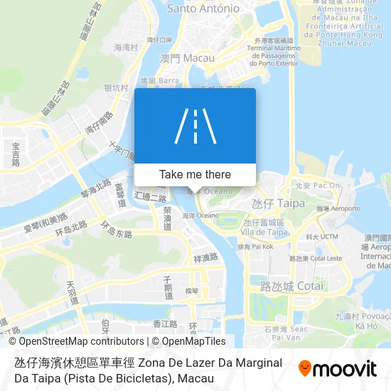 氹仔海濱休憩區單車徑 Zona De Lazer Da Marginal Da Taipa (Pista De Bicicletas)地圖