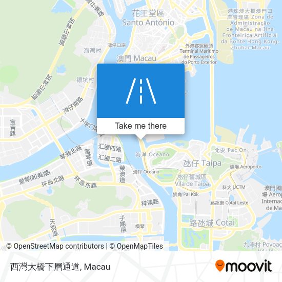 西灣大橋下層通道地圖