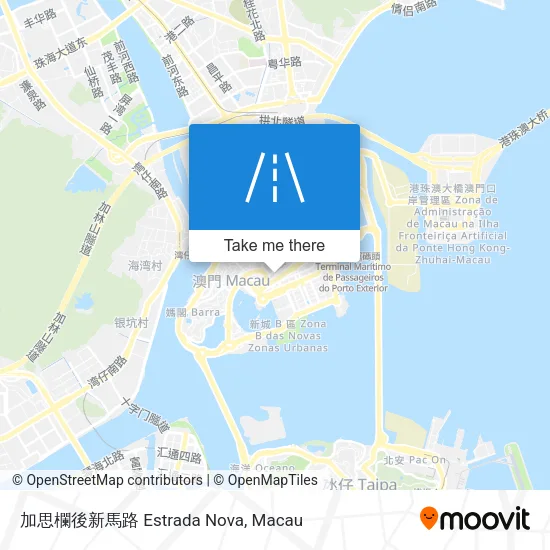 加思欄後新馬路 Estrada Nova map