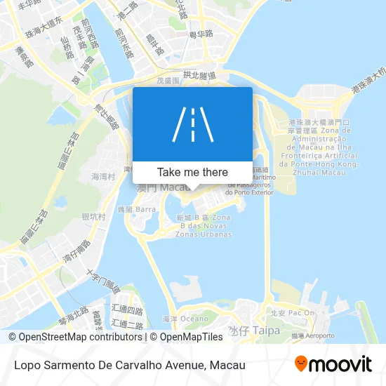 賈羅布大馬路 Avenida De Lopo Sarmento De Carvalho map