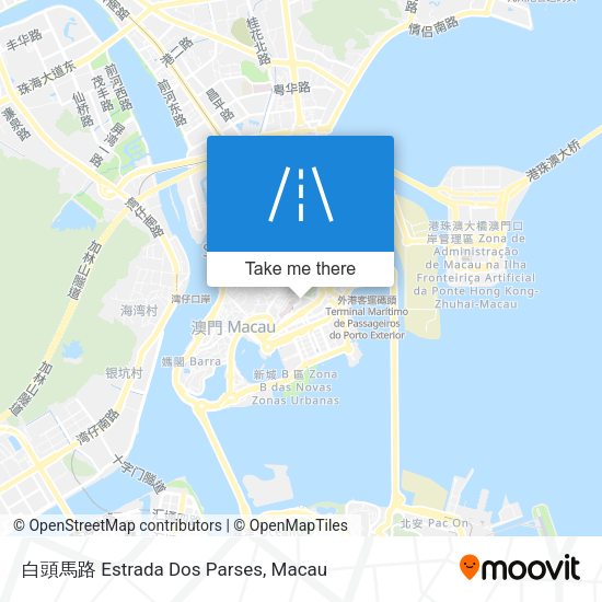 白頭馬路 Estrada Dos Parses map