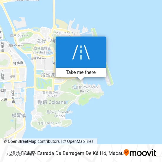 九澳堤壩馬路 Estrada Da Barragem De Ká Hó map