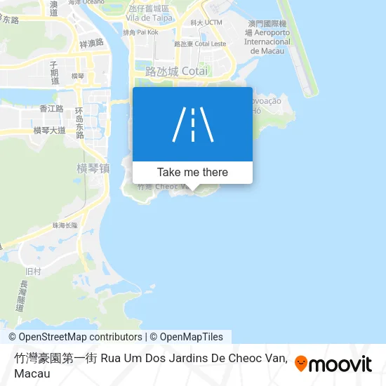 竹灣豪園第一街 Rua Um Dos Jardins De Cheoc Van map