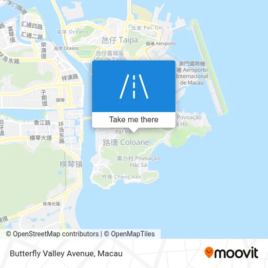 蝴蝶谷大馬路 Avenida De Vale Das Borboletas地圖