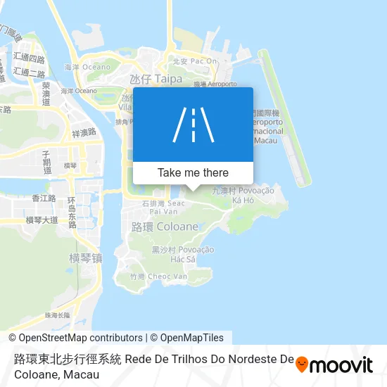 路環東北步行徑系統 Rede De Trilhos Do Nordeste De Coloane地圖