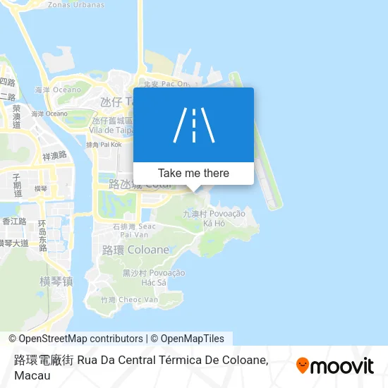 路環電廠街 Rua Da Central Térmica De Coloane map