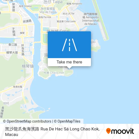 黑沙龍爪角海濱路 Rua De Hac Sá Long Chao Kok map