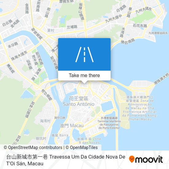 台山新城市第一巷 Travessa Um Da Cidade Nova De T'Oi Sán map