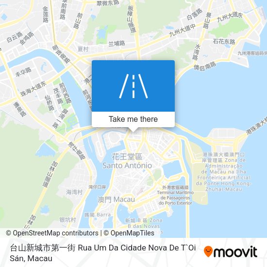 台山新城市第一街 Rua Um Da Cidade Nova De T`Oi Sán map