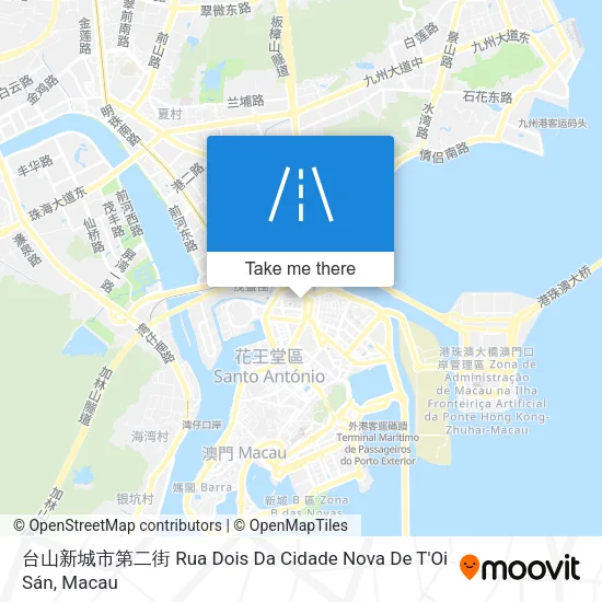 台山新城市第二街 Rua Dois Da Cidade Nova De T'Oi Sán map