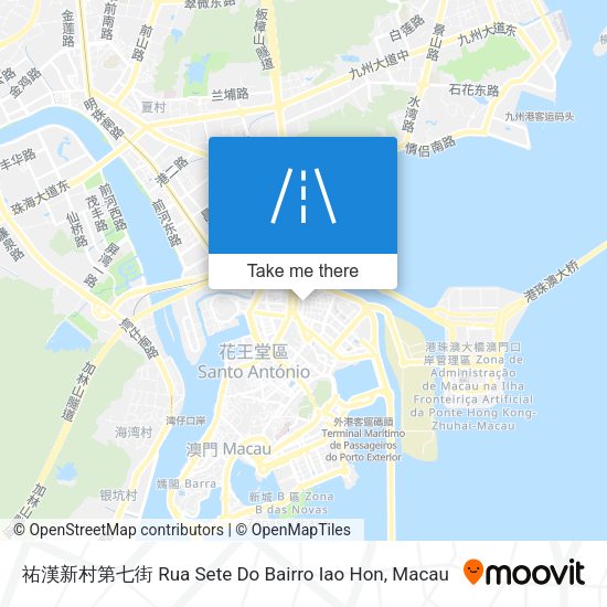 祐漢新村第七街 Rua Sete Do Bairro Iao Hon map