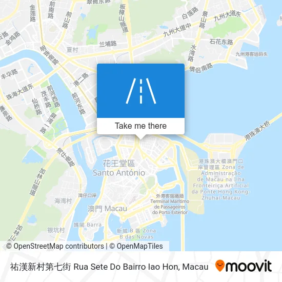 祐漢新村第七街 Rua Sete Do Bairro Iao Hon map