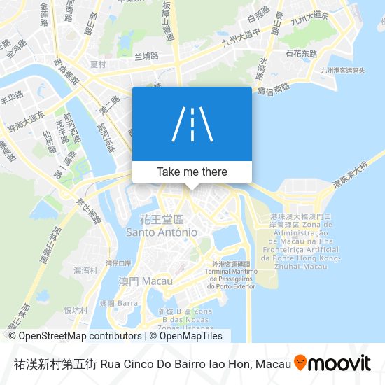 祐漢新村第五街 Rua Cinco Do Bairro Iao Hon map