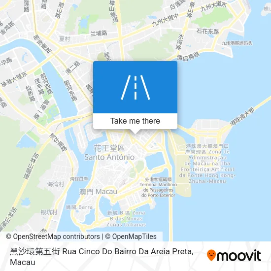 黑沙環第五街 Rua Cinco Do Bairro Da Areia Preta map